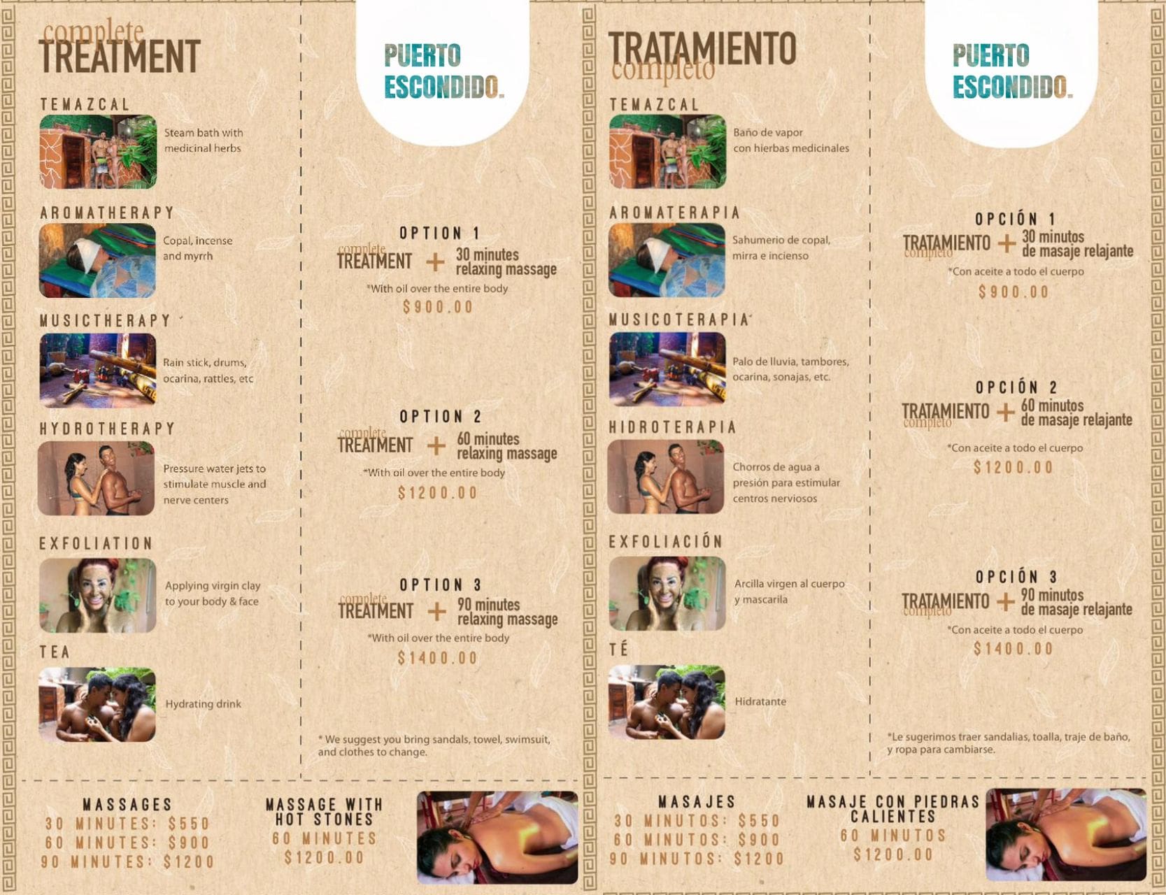 opciones de tour de temazcal