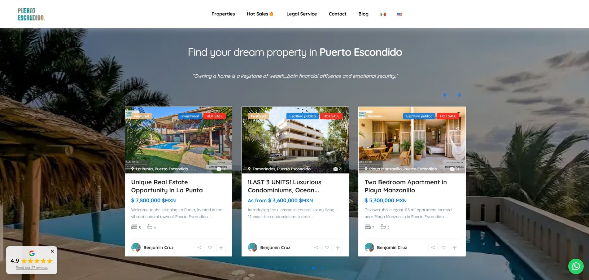 Real-estate-platform real estate puerto escondido